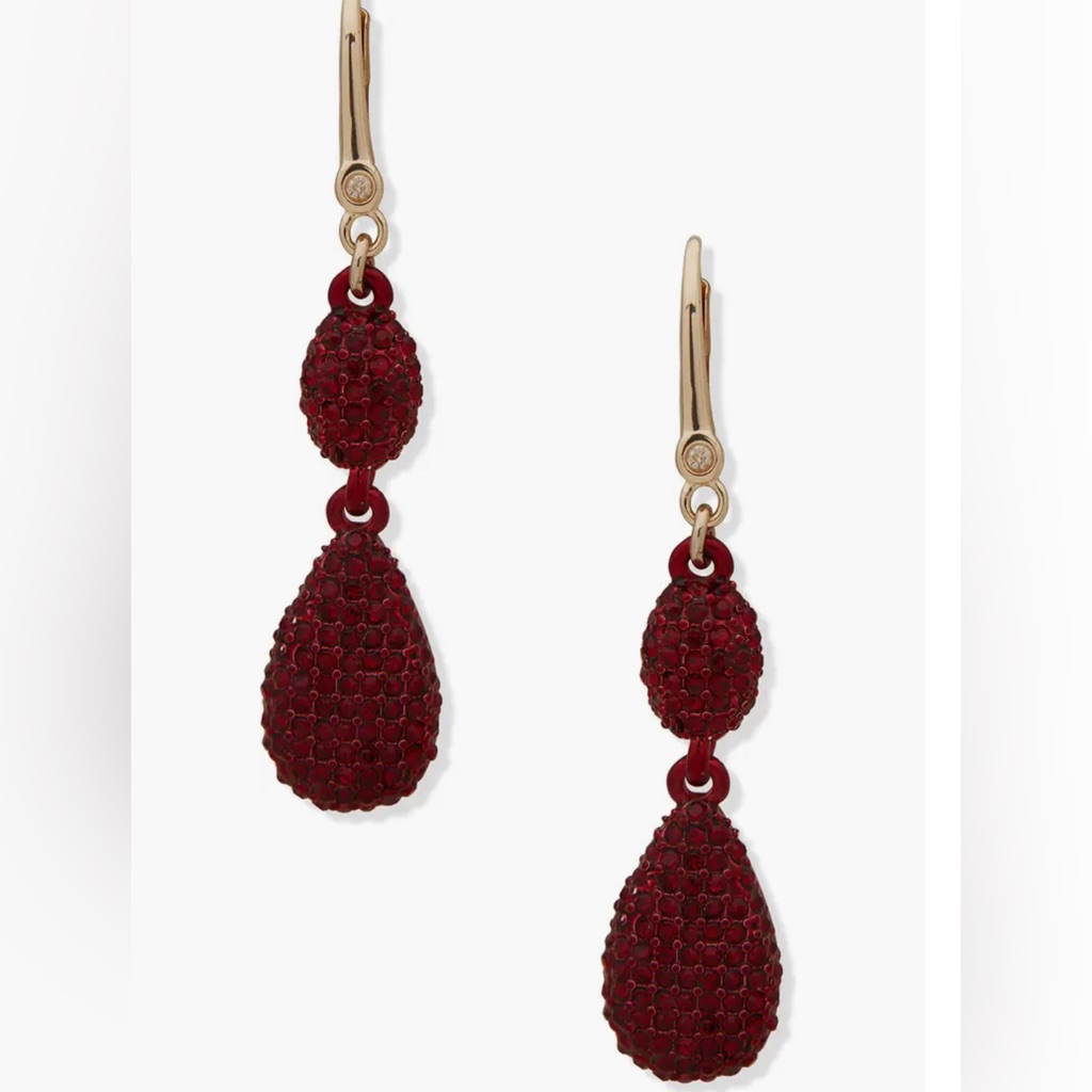 Dkny Ellwood Pav Crystal Double Drop Earrings 20$